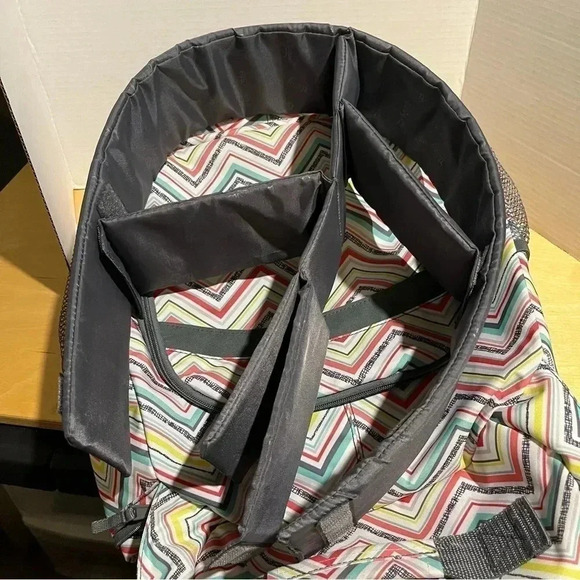 Thirty One Party Punch Backpack Sling Camera Diaper Bag One Shoulder Chevron - Picture 10 of 13